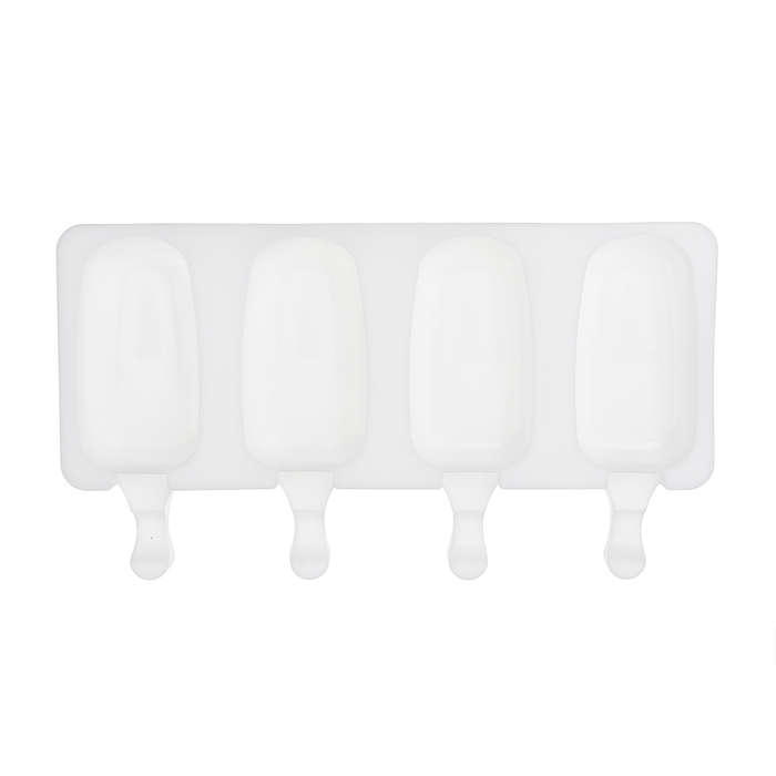 4 Cell Silicone Frozen Ice Cream Mold Juice Popsicle Maker Ice Lolly Pop Mould (SIZE 2 S)
