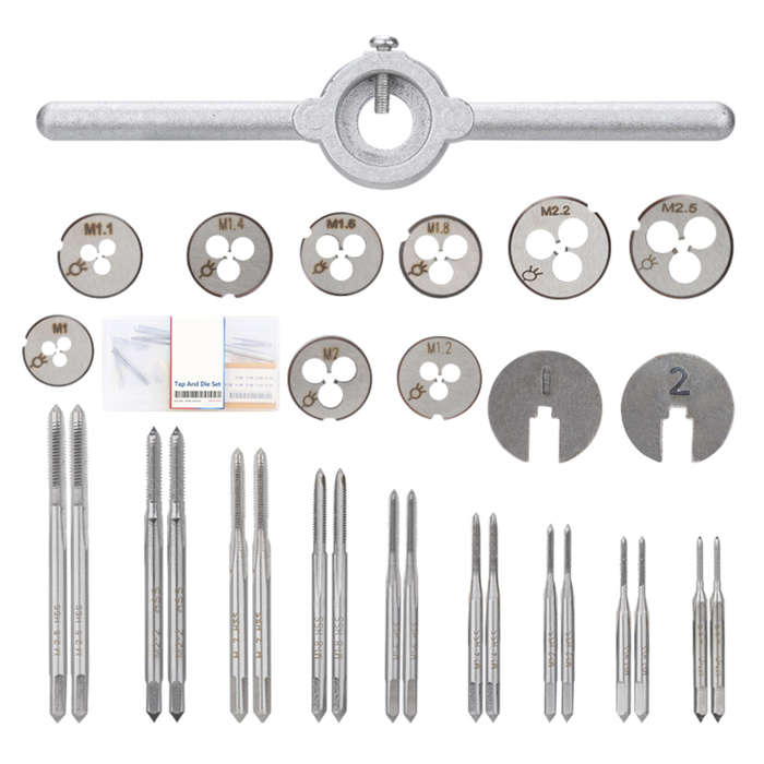 Drillpro 31pcs Multifunction Tap Die Set M1-M2.5 Metric Thread Tap and D
