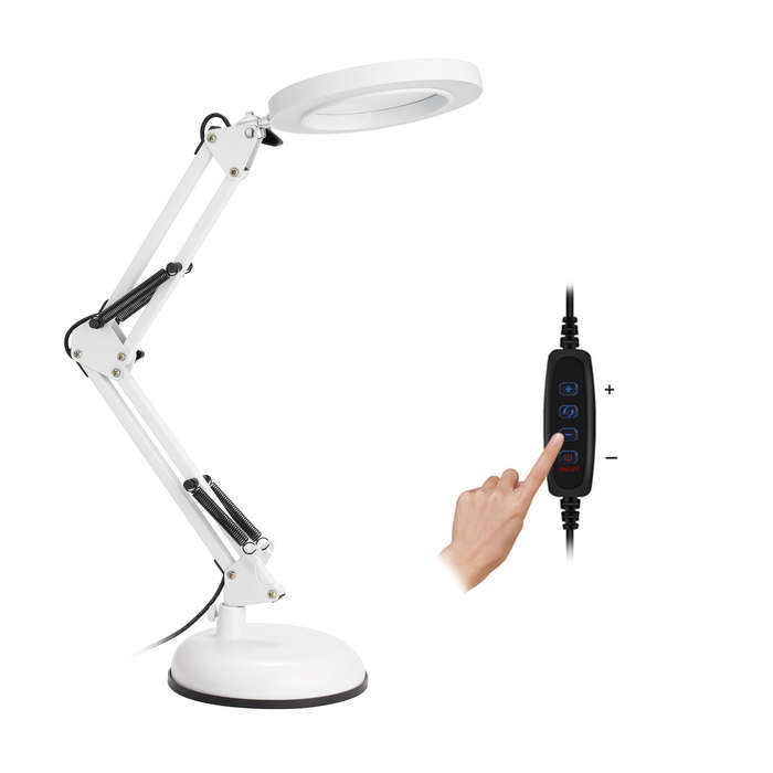 Magnifier Lamp Desktop LED Magnifier Lamp Nail Salon 5X Magnifying Lam