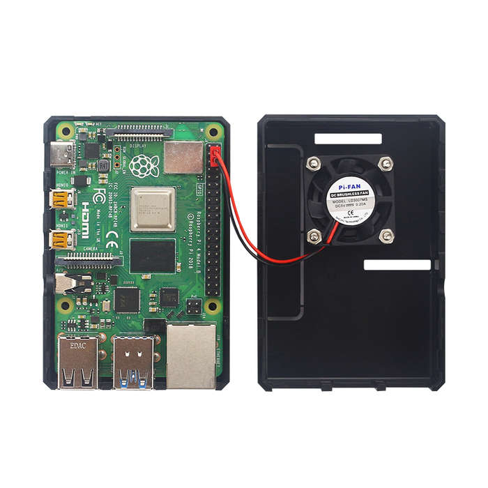 Caturda C2119 Black/Transparent Case With Cooling Fan ABS Protective Shell DIY Kit for Raspberry Pi