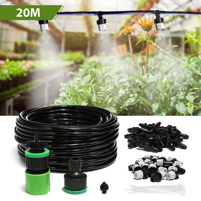 20m Hose Mist Cooling System Garden Water Drip Irrigation