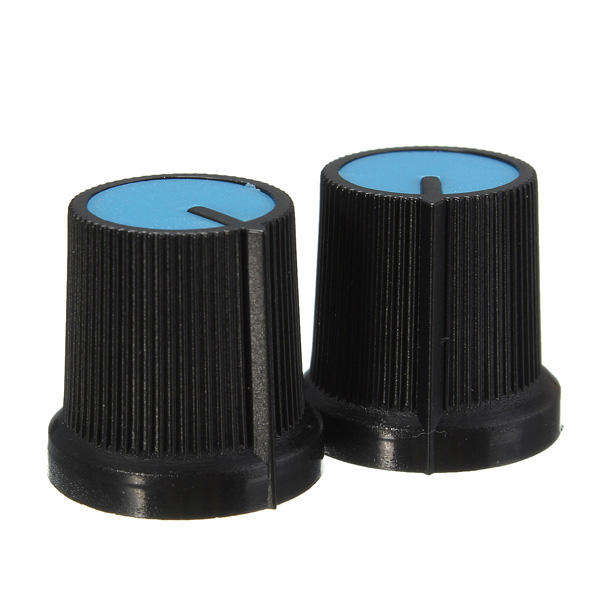 Yellow - 10Pcs Plastic For Rotary Taper Potentiometer Hole 6mm Knob Double Potentiometer Amplifier P