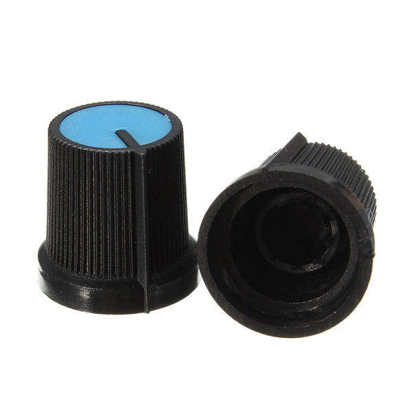 Yellow - 10Pcs Plastic For Rotary Taper Potentiometer Hole 6mm Knob Double Potentiometer Amplifier P