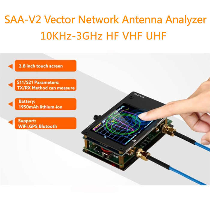 NanoVNA S-A-A-2 V2 3G Vector Network Analyzer Antenna Analyzer 10KHz~3GHz Shortwave HF VHF UHF Nano