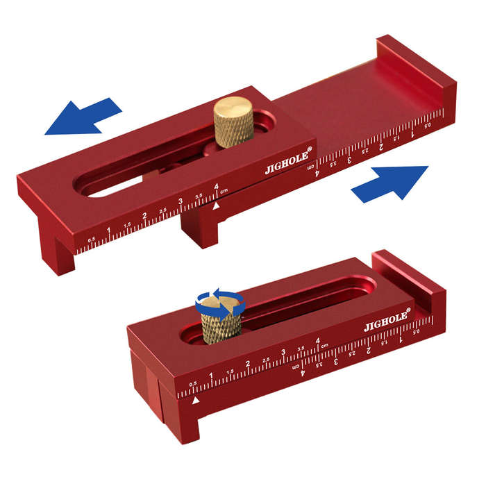 #A - Aluminum Alloy Depth Gauge 5-40mm Gaps Gauge Woodworking Saw Gap Measuring Tool for Cutting Slo