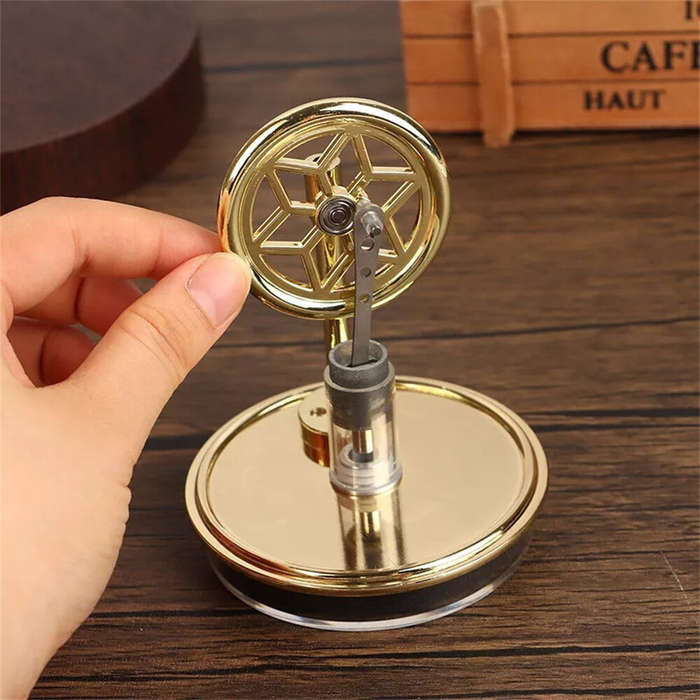 Gold - K311 Golden Mini Low Temperature Stirling Engine Model Aluminum Alloy Difference Steam Power