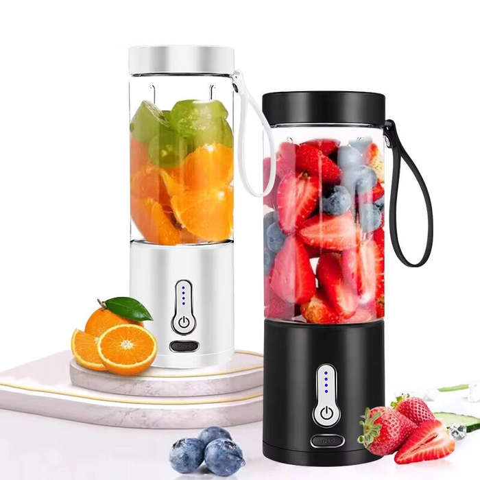 Black - 530ML Powerful Portable Blender for Smoothies Shakes USB Rechargeable Food Processor Fruit M