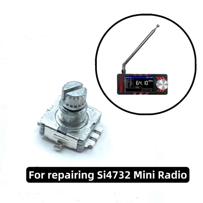 Silver - MINI SI4732 Radio Plum Blossom Shaft Rotary Encoder 20-Step 360 Degree Switch 10mm Shaft Sm