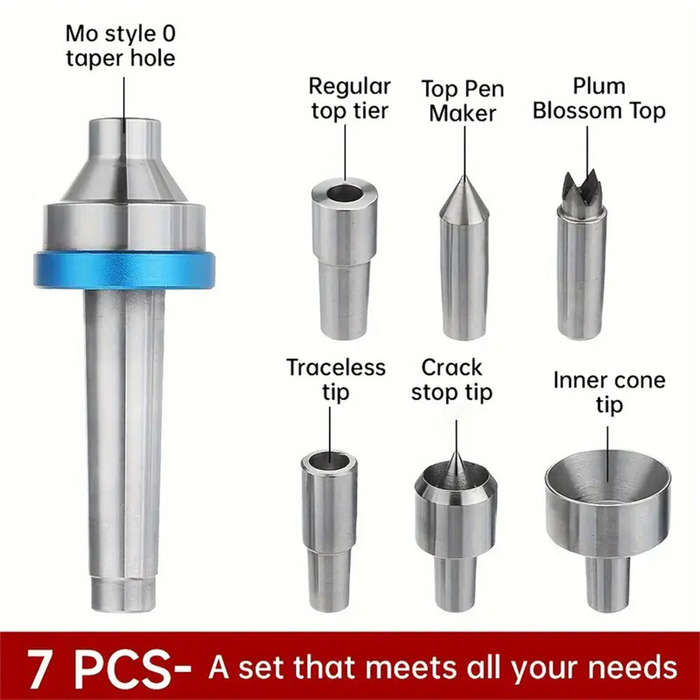 7 PCS - RED ARROW High-Precision MT2 Woodworking Live Center with 6 Interchangeable Points for Woodt