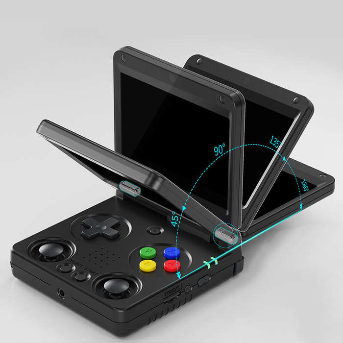 Grey - ANBERNIC RG34XXSP 64G Flip Retro Handheld Game Console 3.4-inch IPS Display Quad-core Support