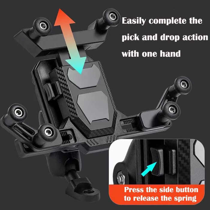 Handle Type - XANES 360 Rotation Adjustment 4.7''-7.0'' Shockproof Bicycle Phone Holder for Motorcyc