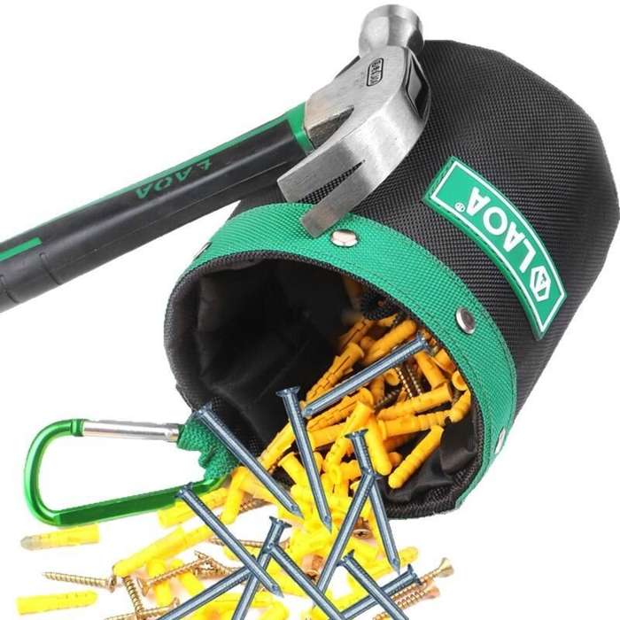Black+Green - LAOA LA210706 Reliable Tool Bag 1680D Heavy Duty Material Waterproof Versatile Design