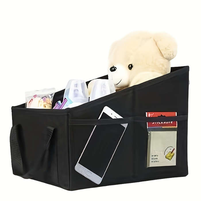 Black - 16L Car Trunk Storage Box Foldable Oxford Layout Storage Box With Handle Multifunctional Uni
