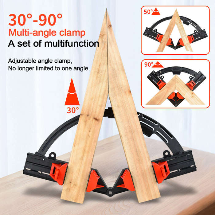 Black - Woodworking 90 Corner Frame Clamp Adjustable Expandable Quick-Lock ABS Plastic Picture Frami