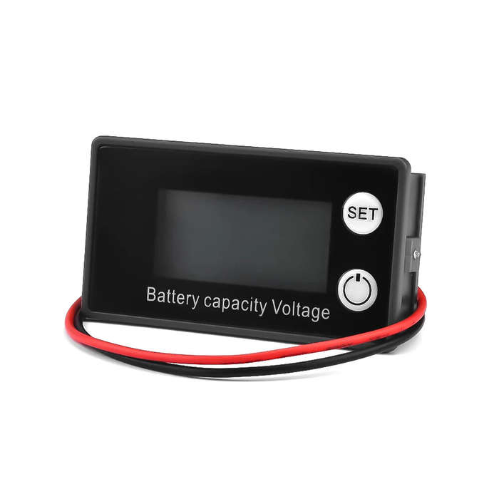 Black - 8-100V Battery Capacity Indicator LCD Screen Accurate Voltage Gauge Lithium Lead Acid LiFePO