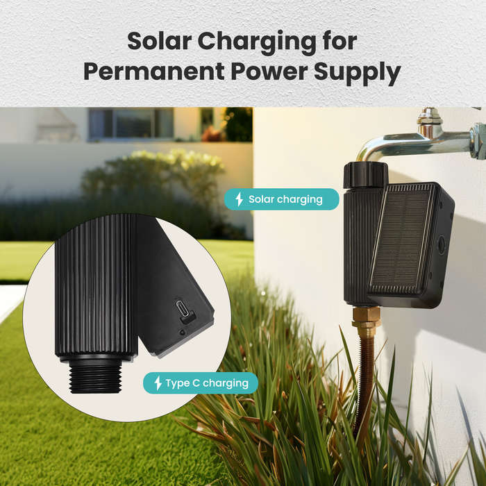 NPT - MOES Tuya Smart Home Wifi Timed Irrigation Water Valve IP65 Waterproof with Brass Inlet Solar