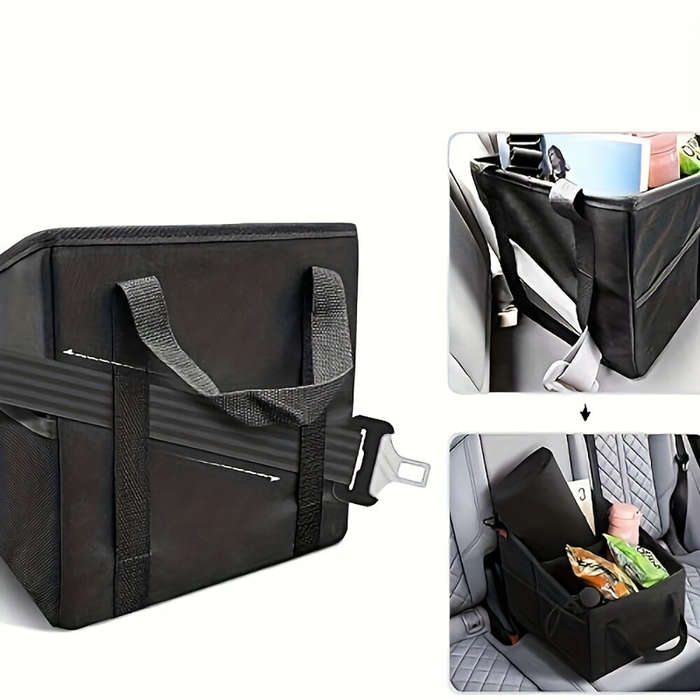 Black - 16L Car Trunk Storage Box Foldable Oxford Layout Storage Box With Handle Multifunctional Uni