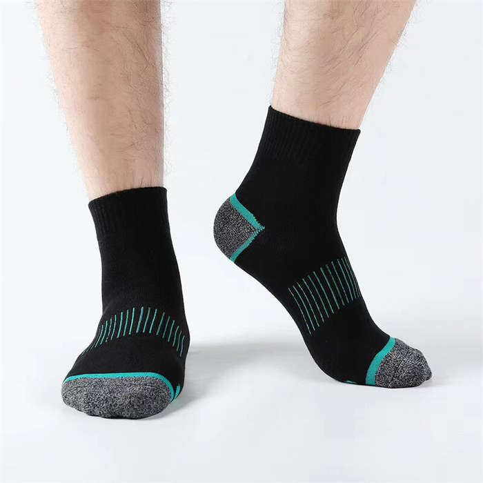 #01 - 5 Pairs High Quality Men's Socks Casual Breathable Sports Running Socks Men Cotton Socks Autum