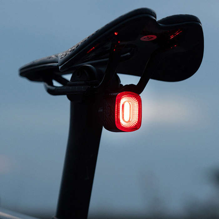 Black - ROCKBROS R2 Smart Brake Sensing Bike Taillight Same Frequency Induction Rear Light 4 Lightin