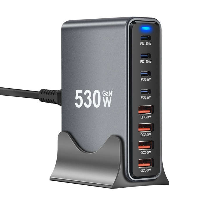 US Plug - [GaN Tech] Bakeey YMX-530W 530W 8-Port USB PD Charger 4USB-A+4USB-C PD QC Fast Charging De