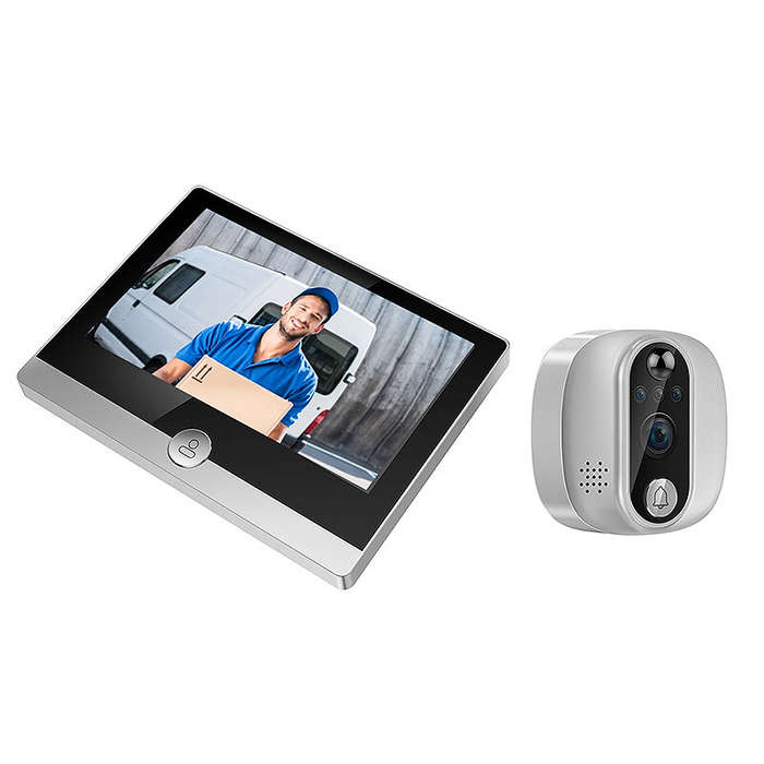 C85 Tuya Smart WiFi Video Doorbell 1080P Peephole Camera with 4.3 inch Display Support PIR Motion De
