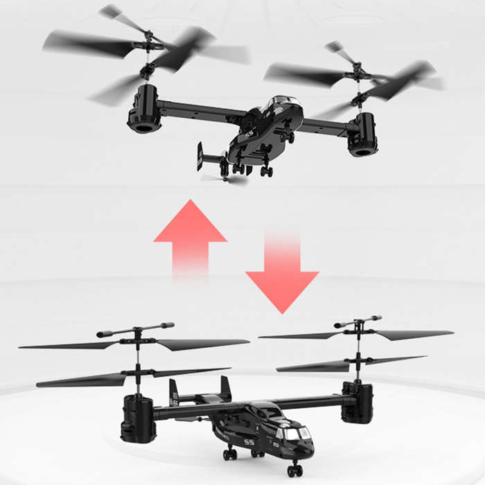 Silver - V22 2.4G 4CH Alloy Electric Wireless Long Endurance RC Helicopte RTF