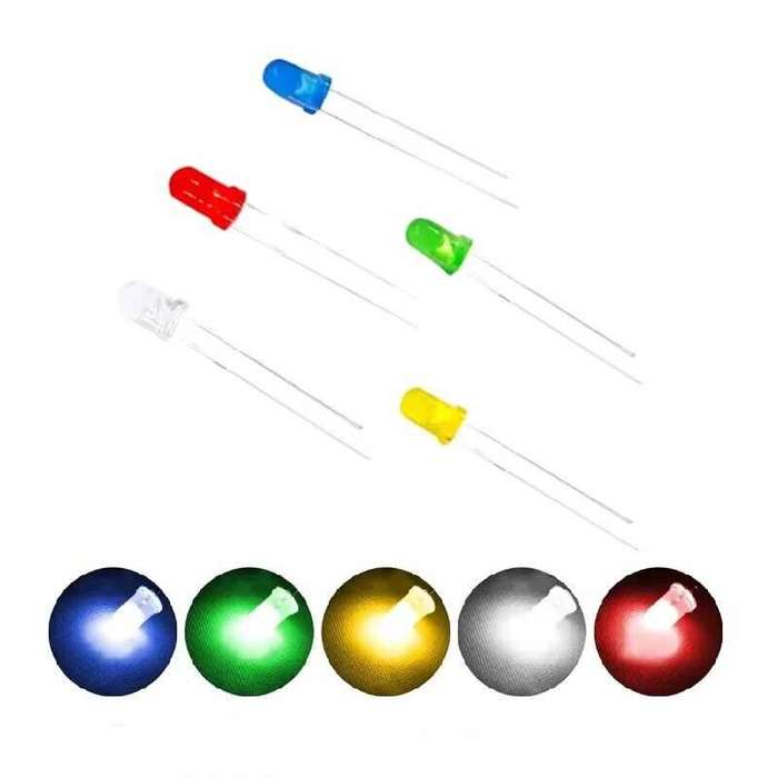 1000PCS - 1000PCS 5 Colors 5mm LED Lamp Bead Bubble LED F5 Red Green Yellow Blue White Straight Into