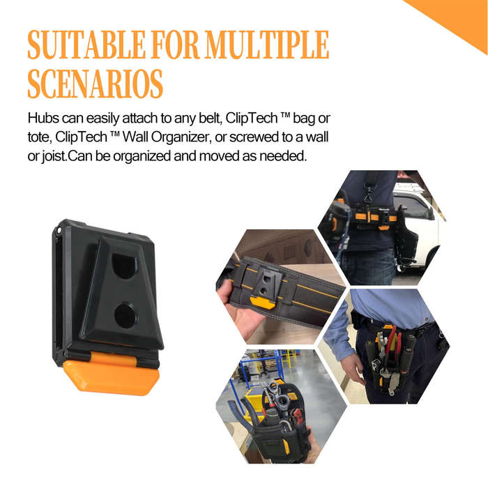 3pcs - Tool Belt Clip Fits for TOU-CT Models ClipTech Pouches Strong Plastic Material Quick Release