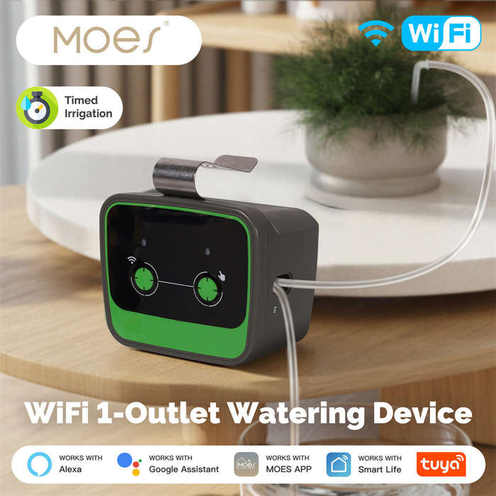1-Outlet - MOES Tuya WiFi Watering Device Irrigation Automation Drip Pump Timer Smart Cycle Soak Wor