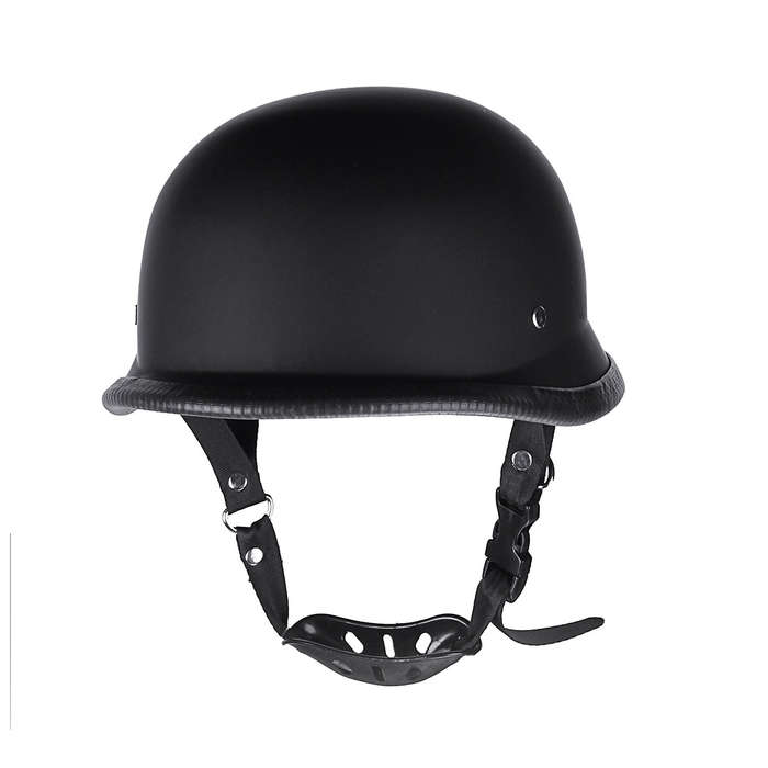XL - Motorcycle German Style Half Face Helmet Motocross Matte Black M/L/XL