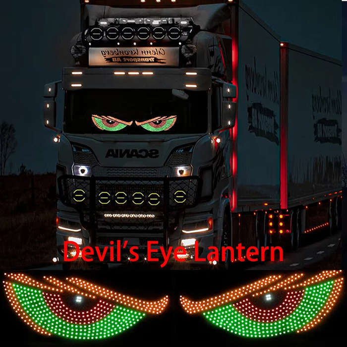 Blue - Universal Car Devil's Eye Decorative Light USB 5V Eye Decorative Light With 11 Modes Big Eyes