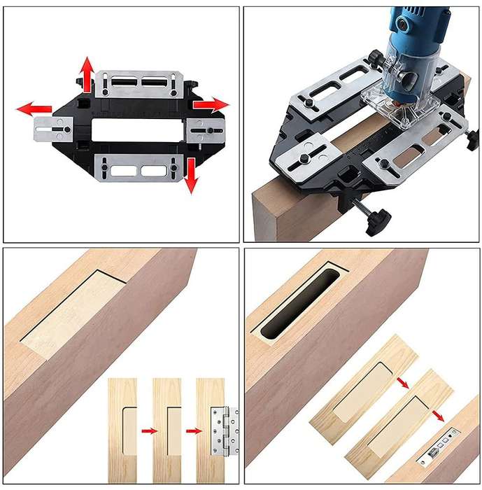 Aluminum Alloy Door Hinge Jig Guide Woodworking Door Hinge Template Slotting Locator Door Lock Jig f