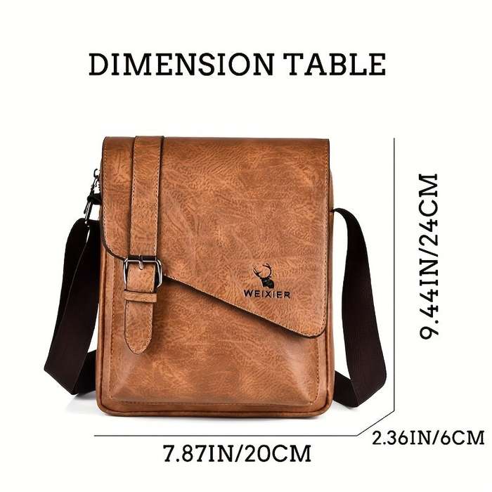 Black - WEIXIER Men's Business Shoulder Bag Large Capacity, Waterproof Messenger Crossbody Bag, Casu