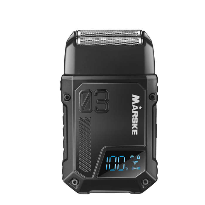 Black - MARSKE MS-3412 Electric Beard Shaver High Speed Motor Beard Trimmer for Men Reciprocating 2-
