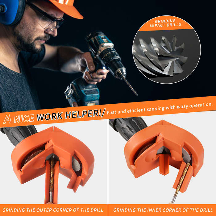 Black - Electric Drill Bit Sharpener Multipurpose Drill Bit Grinding Sharpener for All Bits Drill Gr