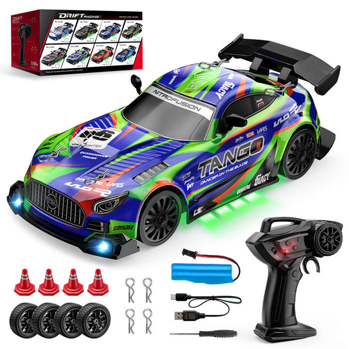 Red & Black - CV-E82 CV-E83 1/24 2.4G Drift RC Car LED Light Two Speed Full Scale High Speed Vehicle
