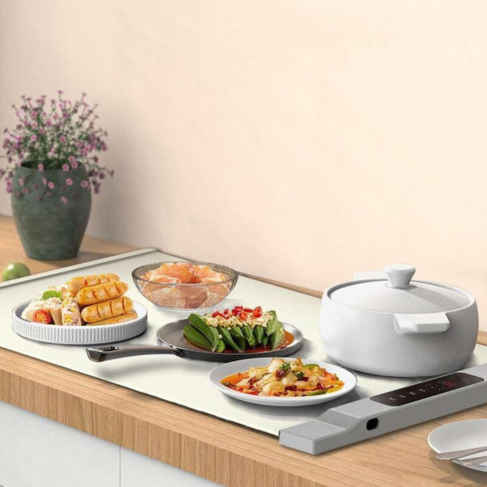 EU Plug - 300W Electric Folding Food Warmer Table Mat Soft Roll Storage Keep Dishes Warm Heating Tab