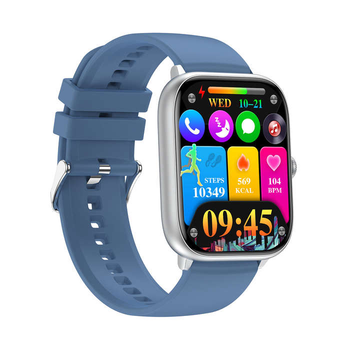 Black - T22 2.06inch AMOLED Display bluetooth Call Heart Rate Blood Pressure Blood Oxygen Monitor Wo