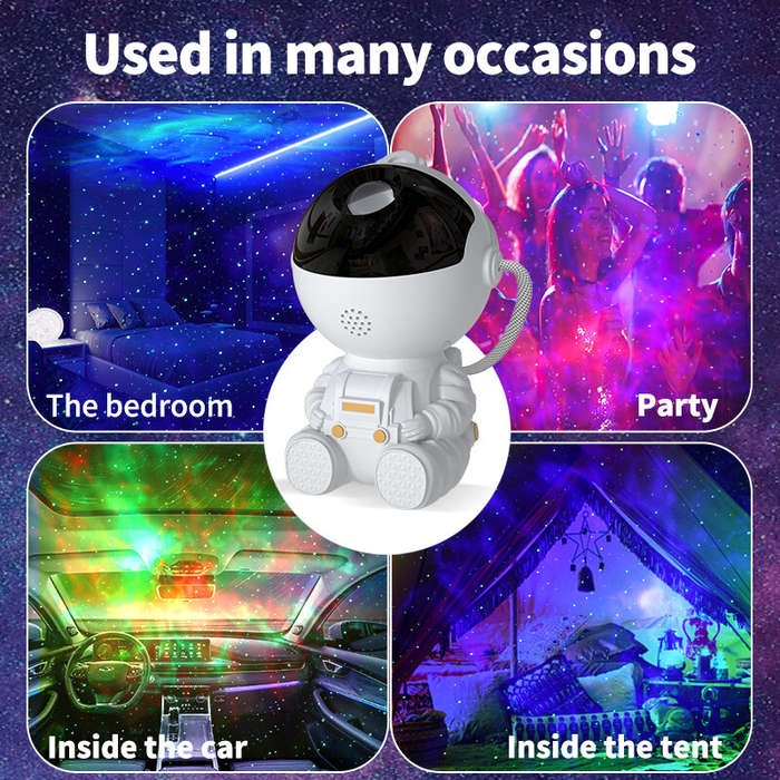 White - Elfeland LED Astronaut Starry Sky Light Projection Night Lamp 8 Dynamic Lighting Modes Water
