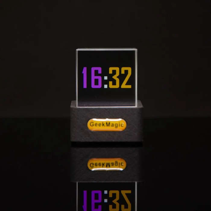 White - Transparent Mini WiFi Weather Clock GIFTV Smart Weather Station with GIF Animation Album Hol