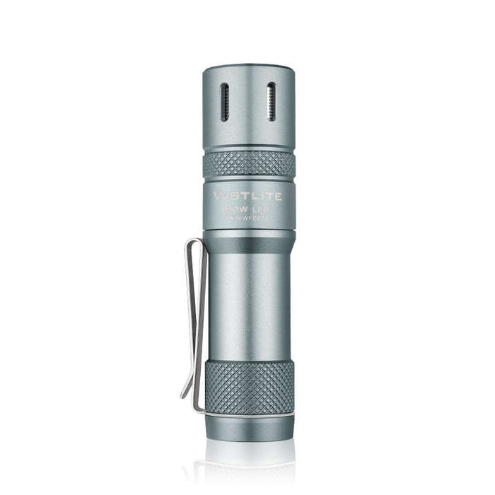 Grey - Vastlite Bow 1800LM 250M 18350 EDC Flashlight with Type-C Charging 18350 Battery Super Bright