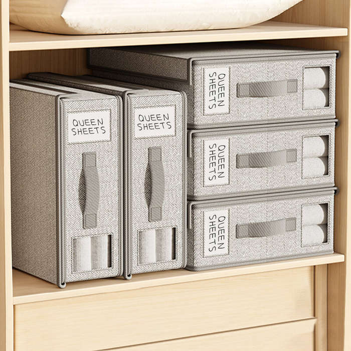 #B - 38x32x12 cm Non-woven Clothes Storage Box with Cover Bed Sheet Storage Box Clothing Fabric Shee
