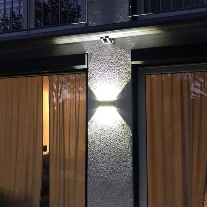 Black - Outdoor Garden Wall Lighting LED Waterproof Up Down AC85-265V Modern Lamp for Bedroom Living