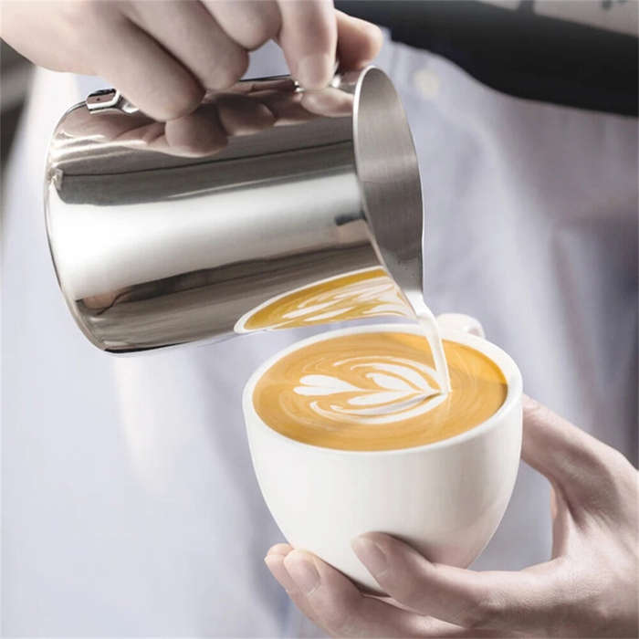 350ml - HiBREW 350ml Stainless Steel Frothing Coffee Pitcher Pull Flower Cup Cappuccino Milk Pot Esp
