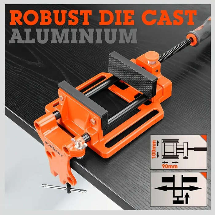 TYPE-A - Quick-Release 90mm Drill Press Bench Vice High Carbon Steel Soft Grip Handle Fully Assemble