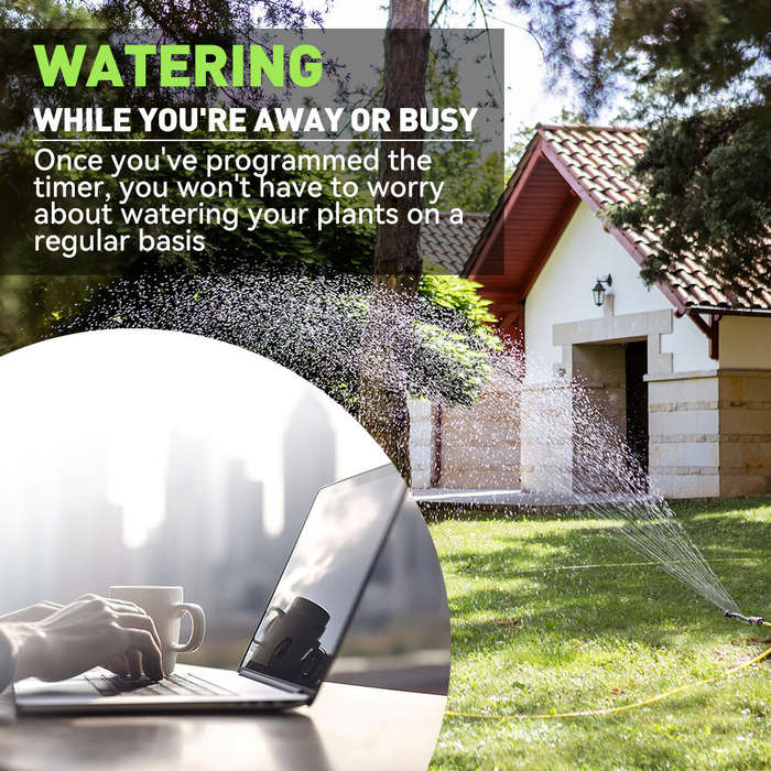EU Plug - Rainpoint Dual Zone Garden Smart Timer Irrigation Valve Automatic Watering Device Smart Ti