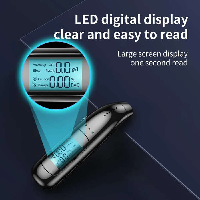 #1 - Digital Alcohol Tester LCD Display High-precision Breathalyzer Professional Alcohol Breath Rech