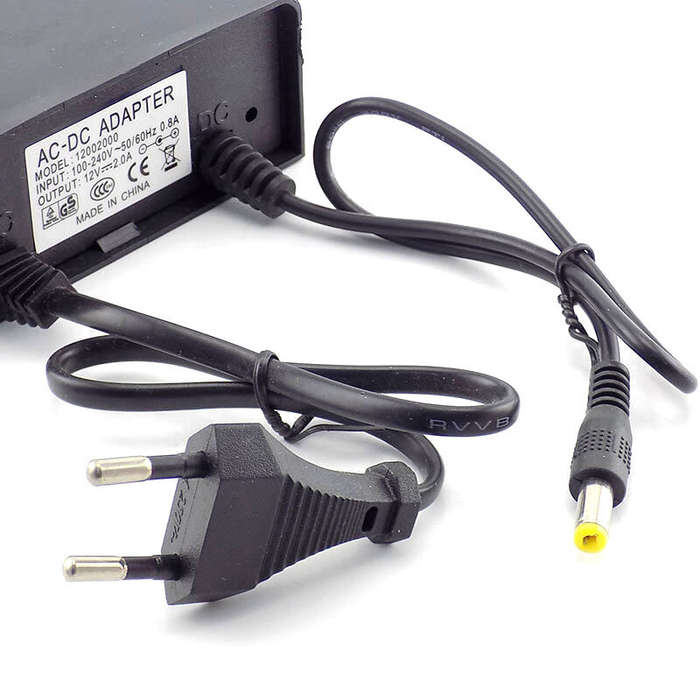 EU Plug - AC/DC 12V 2A 2000mA CCTV Camera Power Supply Adaptor Outdoor Waterproof EU Plug Adapter Ch