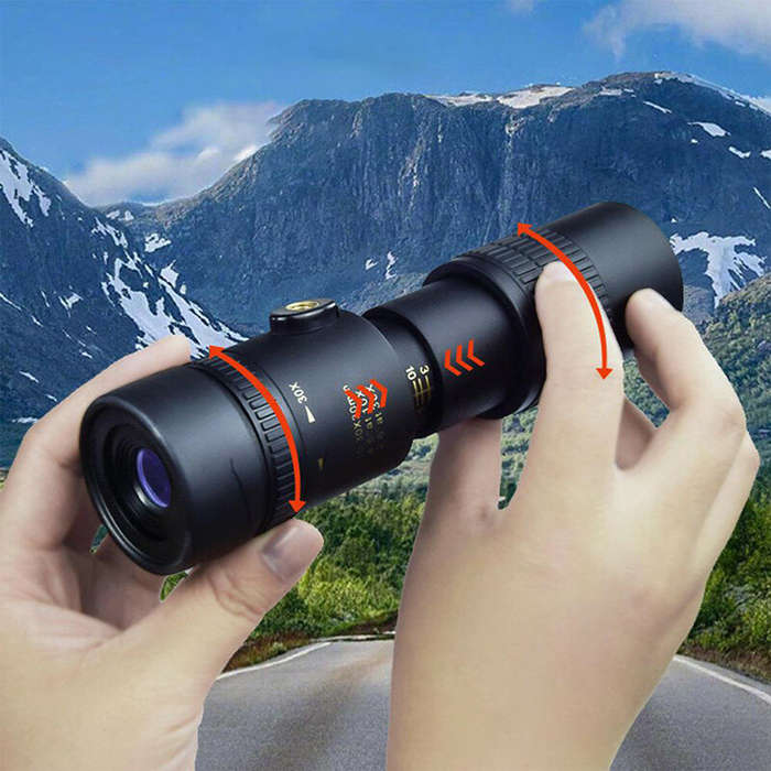 10-30x30 Portable Retractable Mini Monocular BAK4 Prism Dual Focus Lens Telescope For Bird Watching