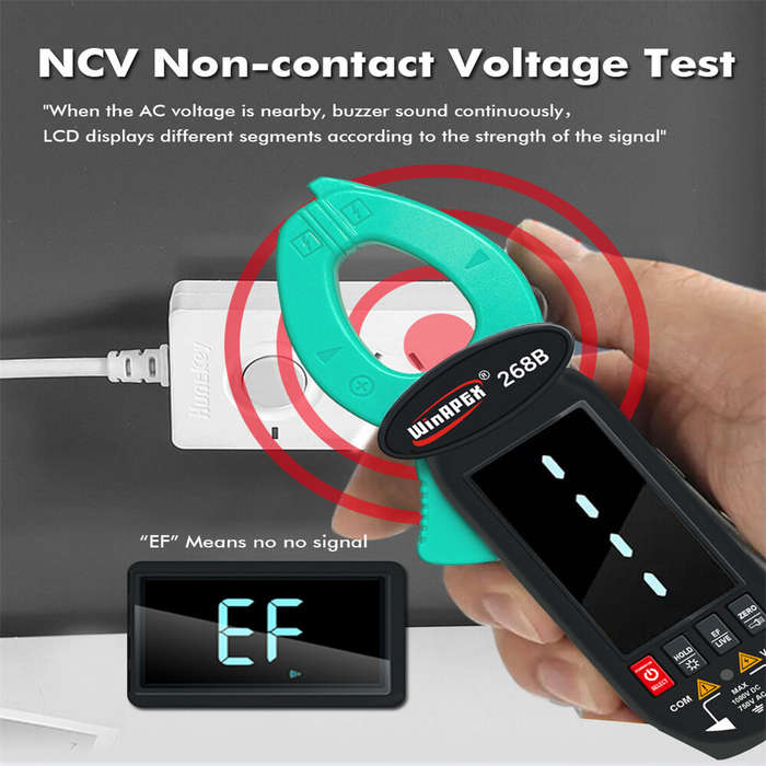WINAPEX 268B Leakage Current Detect Clamp Meter 0.1mA high resolution True RMS Multimeter AC DC Clam